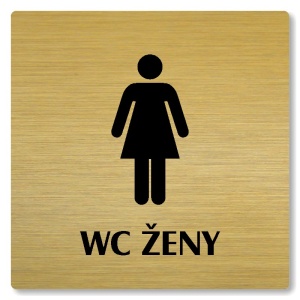 WC ženy, 148x148mm, zlatá, Nevada
